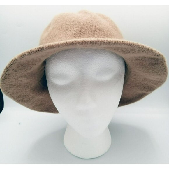 Bucket Hat August Vintage Wool Blend Wide-Brim Beige Women Fashion Accessory - Picture 3 of 11